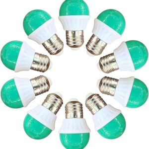 G45 3W LED Green Light Bulb,Pack of 10PCS,300Lm,E27 Base,for Wedding Halloween Christmas Party Bar Mood Ambiance Decor