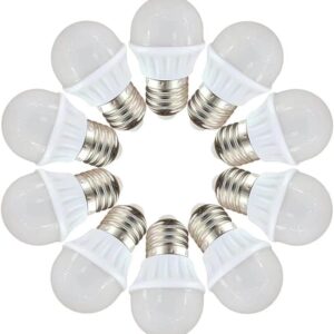 G45 5W LED Colored Light Bulb,Pack of 10PCS,300Lm,E27 Base,for Wedding Halloween Christmas Party Bar Mood Ambiance Decor(WHITE)