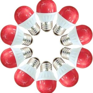 G45 3W LED Colored Light Bulb,Pack of 10PCS,300Lm,E27 Base,for Wedding Halloween Christmas Party Bar Mood Ambiance Decor(RED)