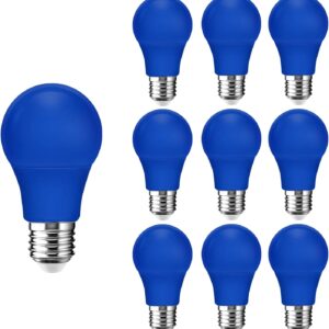 E27 LED Blue Light Bulb,9W A60 Colored Bulbs Decorative Light Bulbs for Thanksgiving Day, Christmas, Party, Holiday Lighting,Pack of 10