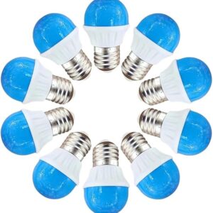 G45 5W LED Colored Light Bulb,Pack of 10PCS,300Lm,E27 Base,for Wedding Halloween Christmas Party Bar Mood Ambiance Decor(BLUE)