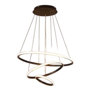 Modern LED Pendant Light, 3 Rings Black Chandeliers Fixture Dimmable with Remote Control 3-Color LED Chandelier Ceiling Pendant Light for Bedroom, Living Room, Dining Room, Kitchen