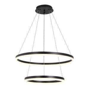 Modern LED Ring Chandeliers Lights for Living Room, Bedroom, and Dining Room, Round Chandelier with Remote Control, Dimmable Light, Adjustable Height and 3 Color Temperature