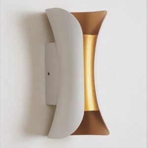 Wall Light 10W White and Gold Aluminium Up Down Light Outdoor Indoor Waterproof Wall Lamp Sconce Illumination for Living Room Bedroom Office Garden Porch(Warm White,3000K)